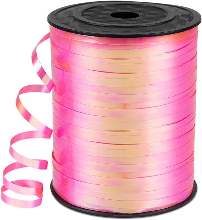HimBen 500 Yards Curling Ribbon for Gift Wrapping, 3/16" Balloon String for Christmas Valentine Birthday Wedding Party Festival Decoration, Crafts, Flower Bouquet(Iridescent Pink) - Image 1